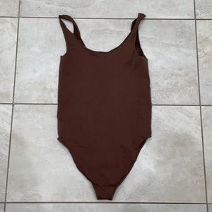 Skims chocolate tank bodysuit